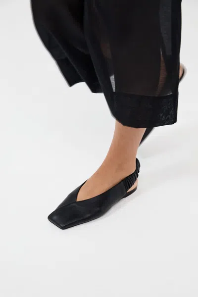 St Agni Envelope Sling Back Flat In Black