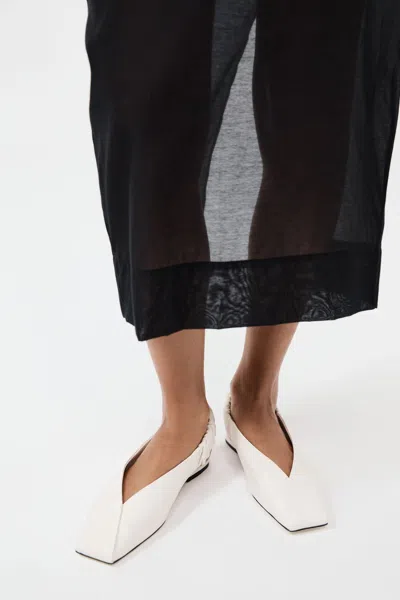 St Agni Envelope Sling Back Flat In White