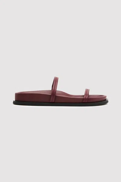 St Agni Fine Double Strap Slides Plum In Multi