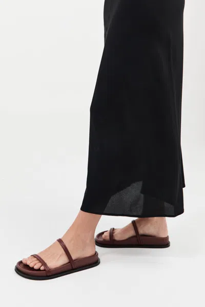 St Agni Fine Double Strap Slides Plum In Multi