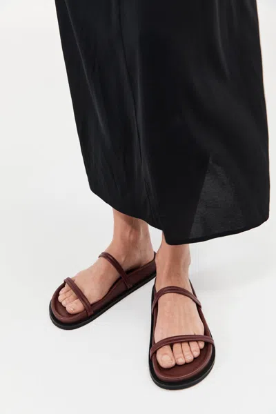 St Agni Fine Double Strap Slides Plum In Multi