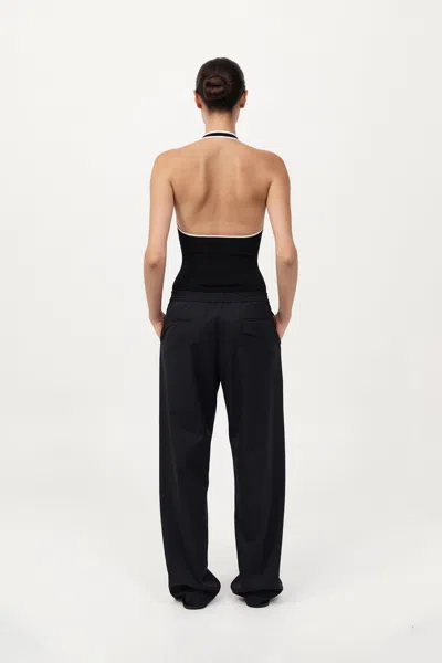 St Agni Fine Line Halter Top In Black