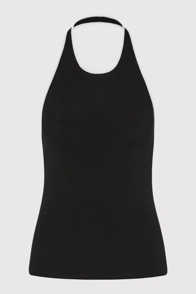St Agni Fine Line Halter Top In Black