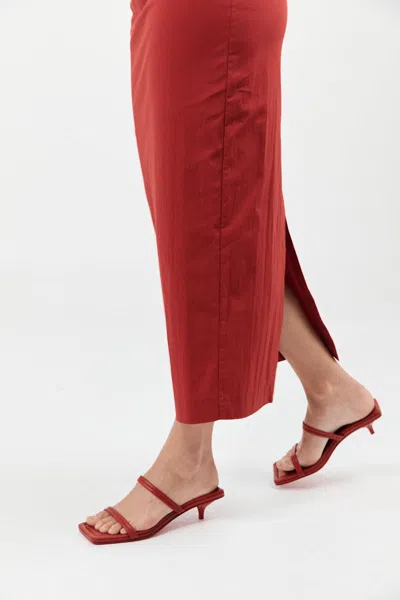 St Agni Fine Strap Kitten Heel In Red