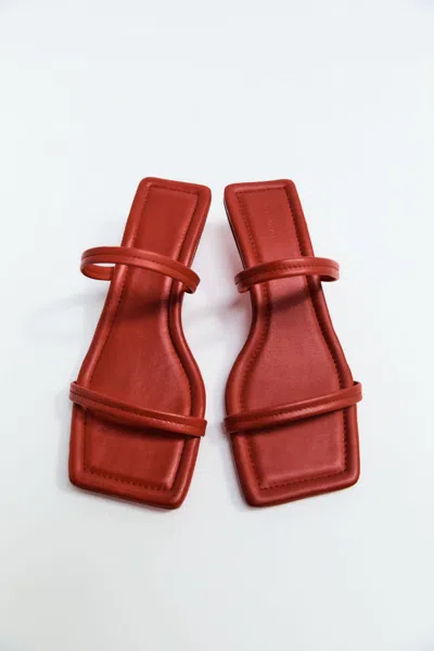 St Agni Fine Strap Kitten Heel In Red