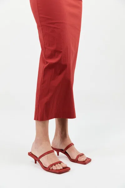 St Agni Fine Strap Kitten Heel In Red