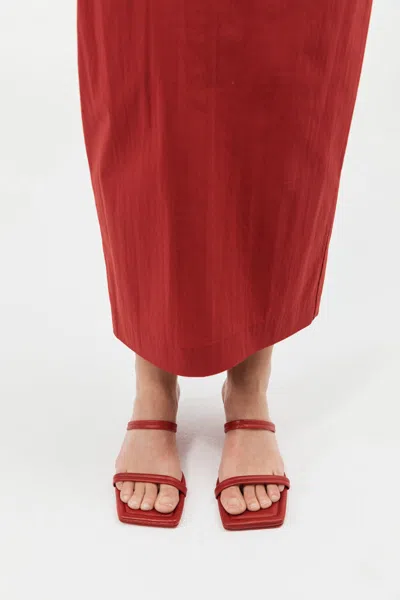 St Agni Fine Strap Kitten Heel In Red