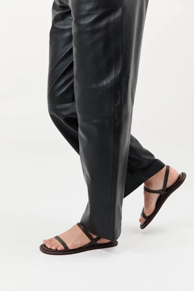 St Agni Fine Strap Sandal In Chocolate