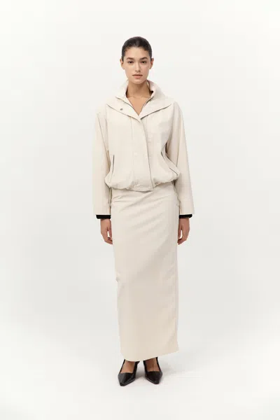 St Agni Flight Long Sleeve Jacket In Putty In Gray