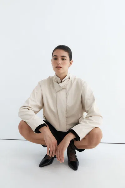 St Agni Flight Long Sleeve Jacket In Putty In Gray