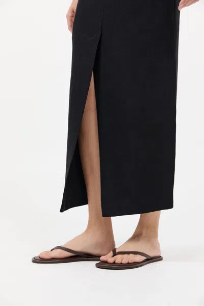 St Agni Leather Flip Flops In Brown