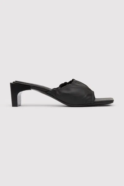 St Agni Gathered Block Heel In Black