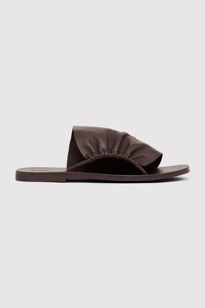 St Agni Gathered Slides In Brown