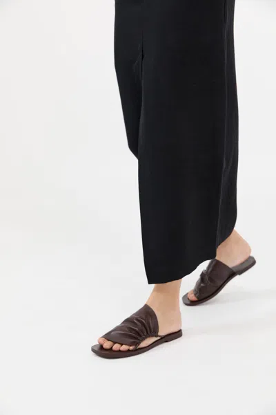 St Agni Gathered Slides In Brown