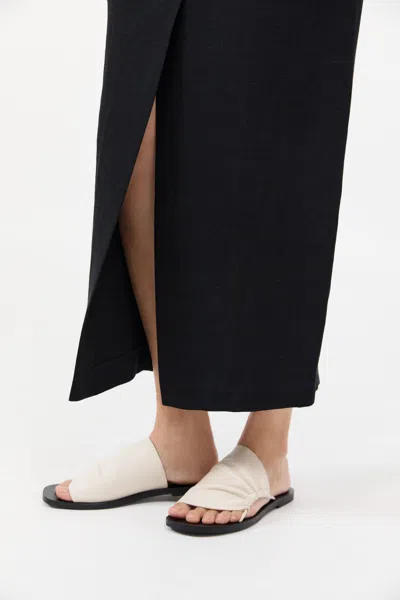 St Agni Gathered Slides In White