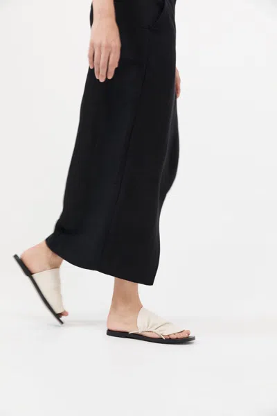 St Agni Gathered Slides In White