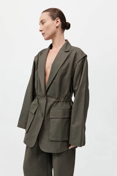 St Agni Hybrid Utility Jacket In Brown