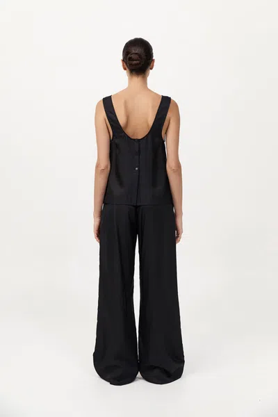 St Agni Jordan Button Up Top In Black