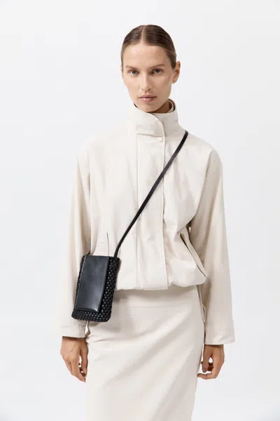 St Agni Lattice Contrast Sling Pouch In Black