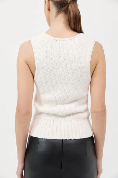 St Agni Linen Silk Blend Tank In White