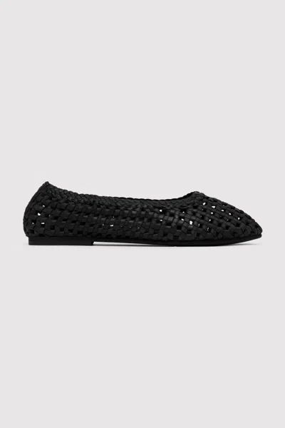St Agni Macrame Mesh Ballet Flats In Black