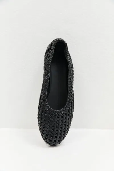 St Agni Macrame Mesh Ballet Flats In Black