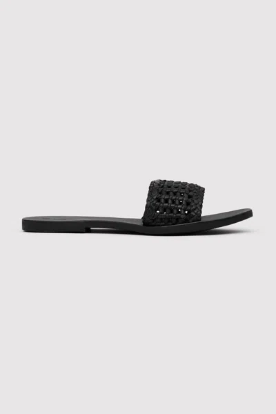 St Agni Macrame Mesh Slides In Black