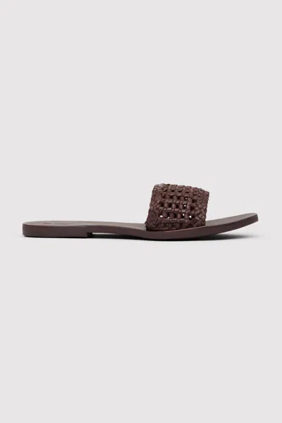 St Agni Macrame Mesh Slides In Brown