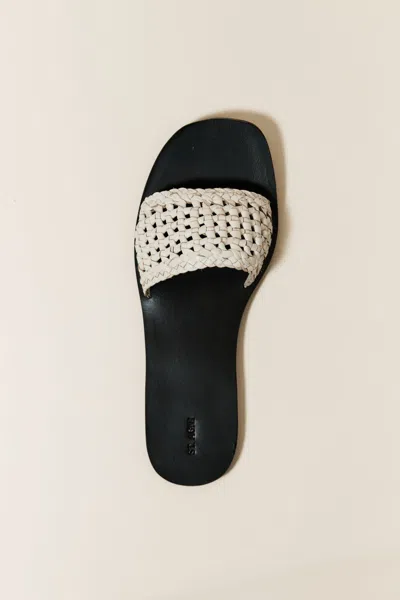 St Agni Macrame Mesh Slides In White