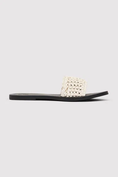 St Agni Macrame Mesh Slides In White