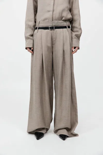 St Agni Melange Double Loop Pants In Brown