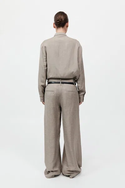 St Agni Melange Double Loop Pants In Brown