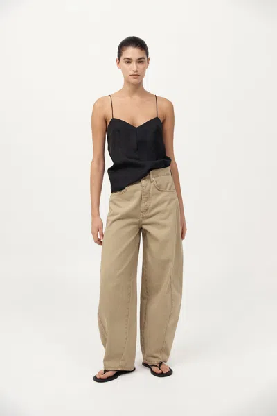 St Agni Mid Rise Balloon Jeans In Sand