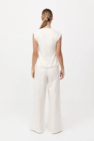 St Agni Minimal Fold Trousers In White