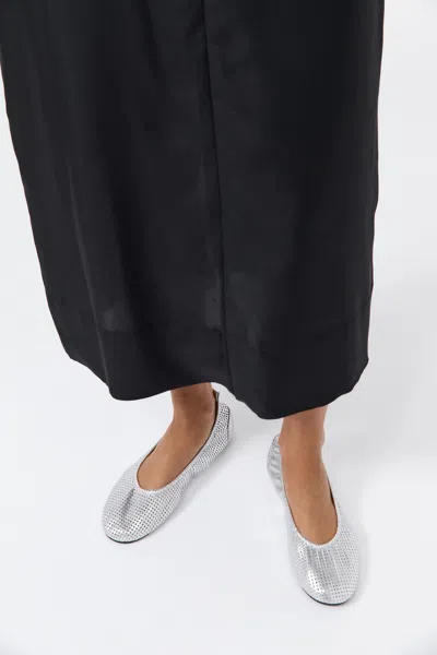 St Agni Minimal Perforated Ballet Flat In Silver