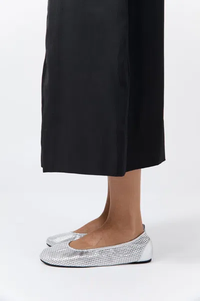 St Agni Minimal Perforated Ballet Flat In Silver