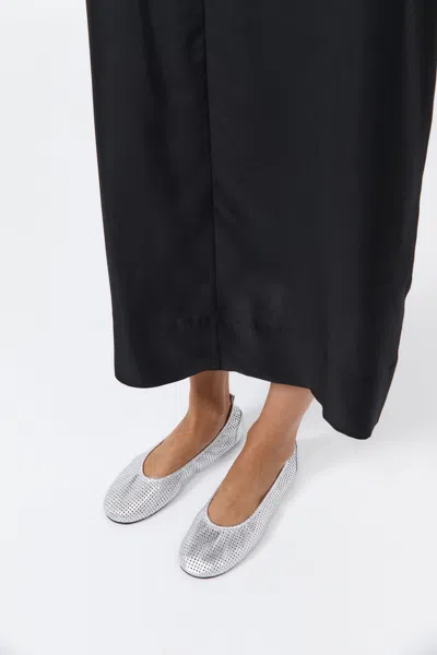 St Agni Minimal Perforated Ballet Flat In Silver