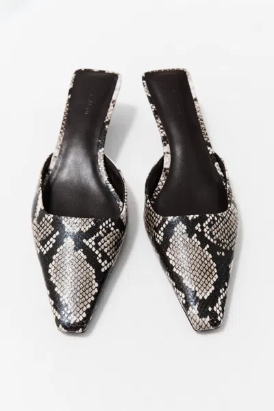 St Agni Mira Embossed Leather Mules In Animal Print