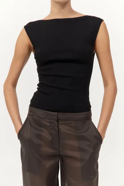 St Agni Organic Cotton Ballerina Top In Black