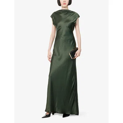 Twp Womens Duffle Bag Back To You Open-back Woven Maxi Dress In Animal Print