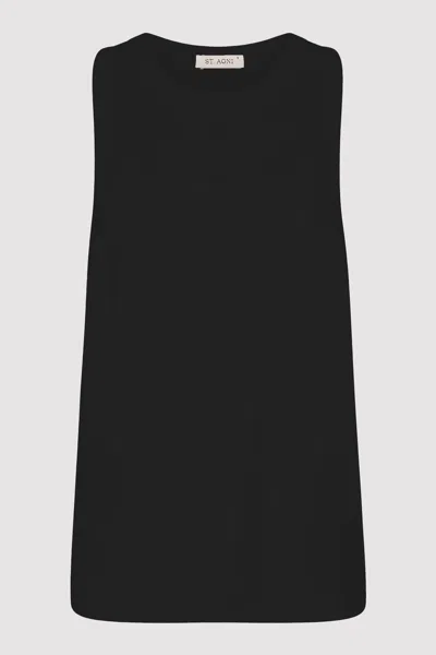 St Agni Organic Cotton Boxy Tank In Black