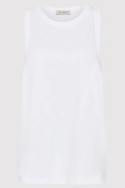 St Agni Organic Cotton Boxy Tank In White