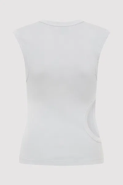 St Agni Organic Cotton Cut Out Tank In Silver