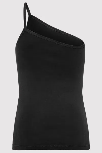 St Agni Organic Cotton One Shoulder Tank In Black