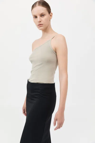 St Agni Organic Cotton One Shoulder Tank In Gray