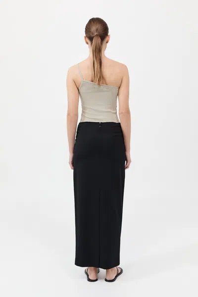 St Agni Organic Cotton One Shoulder Tank In Gray