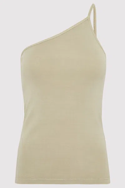 St Agni Organic Cotton One Shoulder Tank In Gray