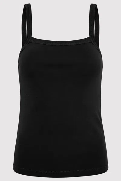 St Agni Organic Cotton Square Neck Tank In Black