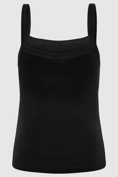 St Agni Organic Cotton Square Neck Tank In Black