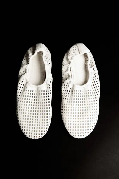 St Agni Perforated Ballet Flat In White